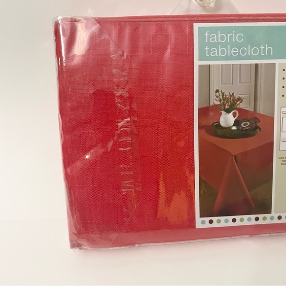 Benson Mills Fabric Tablecloth Red 60”x 84” - Picture 9 of 14